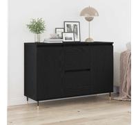 vidaXL Credenza Rovere Nero 101,5 x 35 x 70 cm Legno multistrato