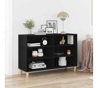 vidaXL Credenza Rovere Nero 103,5 x 35 x 70 cm Legno multistrato