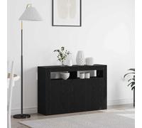 vidaXL Credenza Rovere Nero 116 x 30 x 75 cm Legno multistrato
