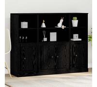 vidaXL Credenza Rovere Nero 132 x 35,5 x 103,5 cm Legno multistrato