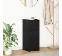 vidaXL Credenza Rovere Nero 29,5x34x76 cm in Legno Multistrato