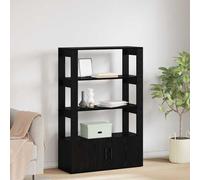 vidaXL Credenza Rovere nero 30 x 80 x 119.5 cm Legno multistrato