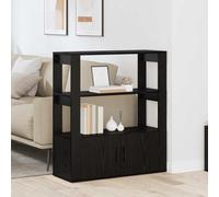 vidaXL Credenza Rovere nero 30 x 80 x 90 cm Legno multistrato