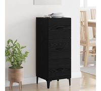 vidaXL Credenza Rovere Nero 34,5 x 34 x 90 cm Legno ingegnerizzato
