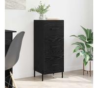 vidaXL Credenza Rovere nero 34 x 34,5 x 90 cm Legno multistrato