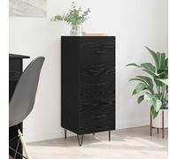 vidaXL Credenza Rovere nero 34 x 34.5 x 90 cm Legno multistrato