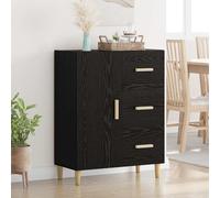 vidaXL Credenza Rovere nero 34 x 69.5 x 90 cm Legno multistrato