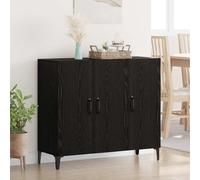 vidaXL Credenza Rovere nero 34 x 90 x 80 cm Legno multistrato