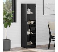 vidaXL Credenza Rovere Nero 35 x 37 x 142 cm Legno multistrato