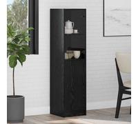 vidaXL Credenza Rovere Nero 35 x 37 x 142 cm Legno multistrato