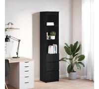 vidaXL Credenza Rovere Nero 37,5x35x180 cm in Legno Multistrato