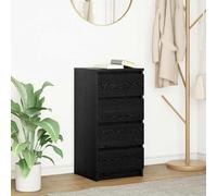 vidaXL Credenza Rovere Nero 37,5x35x76 cm in Legno Multistrato