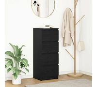 vidaXL Credenza Rovere Nero 37,5x35x99 cm in Legno Multistrato