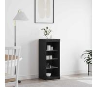 vidaXL Credenza Rovere nero 41 x 37 x 100 cm Legno multistrato