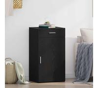 vidaXL Credenza Rovere Nero 50 x 42,5 x 93 cm | Abbastanza spazio per tenere tutto in ordine, Ha un aspetto figo e moderno, si adatta ovunque, Fatto in rovere massello,