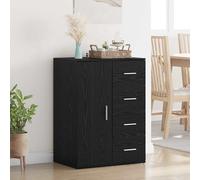 vidaXL Credenza Rovere Nero 59 x 39 x 80 cm Legno multistrato