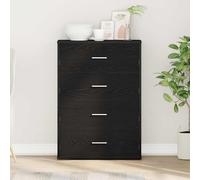 vidaXL Credenza Rovere Nero 60 x 31 x 84 cm Legno multistrato