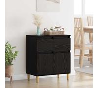 vidaXL Credenza Rovere Nero 60 x 35 x 70 cm Legno multistrato