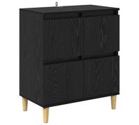 vidaXL Credenza Rovere Nero 60 x 35 x 70 cm Legno Multistrato, Mobile da Pranzo, Sideboard Rustico, unità in Legno, Spazioso, Organizzatore Versatile, Chic e Funzionale