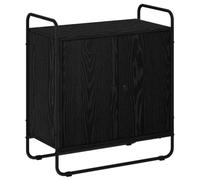 vidaXL Credenza Rovere Nero 68 x 35 x 75 cm Legno ingegnerizzato