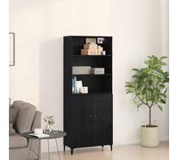 vidaXL Credenza Rovere nero 69.5 x 32.5 x 180 cm Legno multistrato
