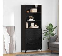 vidaXL Credenza Rovere Nero 69,5 x 34 x 180 cm Legno ingegnerizzato