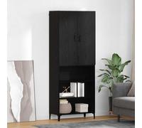 vidaXL Credenza Rovere Nero 69,5 x 34 x 180 cm Legno ingegnerizzato