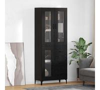 vidaXL Credenza Rovere Nero 69,5 x 34 x 180 cm Legno ingegnerizzato