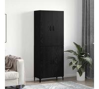 vidaXL Credenza Rovere nero 69,5 x 34 x 180 cm Legno multistrato