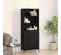 vidaXL Highboard Quercia Nera 69.5x34x180 cm Legno Ingegnerizzato