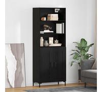 vidaXL Credenza Rovere Nero 69,5 x 34 x 180 cm Legno multistrato