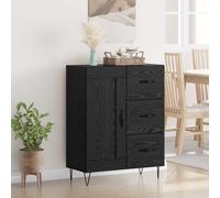 vidaXL Credenza Rovere Nero 69,5 x 34 x 90 cm Legno ingegnerizzato, Credenza moderna, design rettangolare, spazio ampio, mobile funzionale per il soggiorno