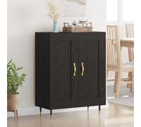 vidaXL Credenza Rovere Nero 69,5 x 34 x 90 cm Legno ingegnerizzato