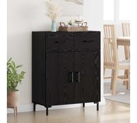 vidaXL Credenza Rovere Nero 69,5 x 34 x 90 cm Legno ingegnerizzato