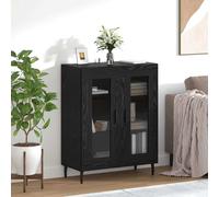 vidaXL Credenza Rovere Nero 69,5 x 34 x 90 cm Legno ingegnerizzato