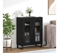 vidaXL Credenza Rovere Nero 69,5 x 34 x 90 cm Legno multistrato