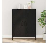 vidaXL Credenza Rovere Nero 69,5 x 34 x 90 cm Legno multistrato