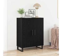 vidaXL Credenza Rovere Nero 69,5 x 34 x 90 cm Legno multistrato