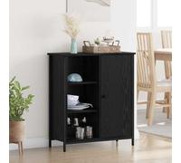 vidaXL Credenza Rovere Nero 70 x 30 x 80 cm Legno multistrato