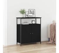 vidaXL Credenza Rovere Nero 70 x 30 x 80 cm Legno multistrato