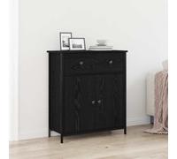vidaXL Credenza Rovere nero 70 x 30 x 80 cm Legno multistrato