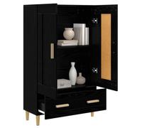 vidaXL Hoge kast Zwart eiken 70 x 31 x 115 cm Bewerkt hout