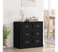 vidaXL Credenza Rovere Nero 70 x 35,5 x 67,5 cm Legno Multistrato, Ampio Spazio, Mobile Rustico per Salotto, Resistente Cabinet in Legno, unità con cassetti, Elegante Organizer