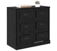 vidaXL Credenza Rovere Nero 70 x 35,5 x 67,5 cm Legno Multistrato, Ampio Spazio, Mobile Rustico per Salotto, Resistente Cabinet in Legno, unità con cassetti, Elegante Organizer