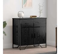 vidaXL Credenza Rovere nero 79.5 x 35.5 x 74.5 cm Legno multistrato