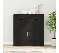 vidaXL Credenza Rovere nero 79 x 38 x 80 cm Legno multistrato