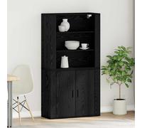 vidaXL Credenza Rovere Nero 80 x 33 x 150 cm Legno ingegnerizzato
