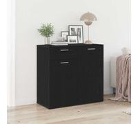vidaXL Credenza Rovere Nero 80x36x75 cm in Legno Multistrato