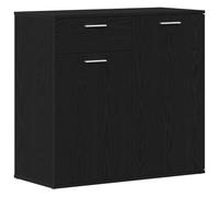 vidaXL Credenza Rovere Nero 80x36x75 cm in Legno Multistrato