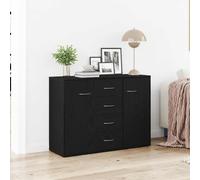 vidaXL Credenza Rovere Nero 88x30x64 cm in Legno Multistrato